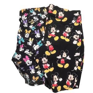 Disney Mickey Minnie All Over Print Shorts Bundle Women Size 1X Black